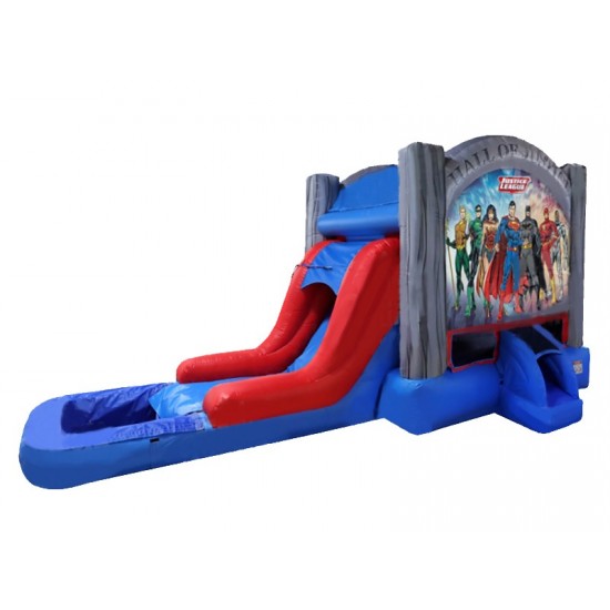Justice League Bouncy Castle Slide Pool