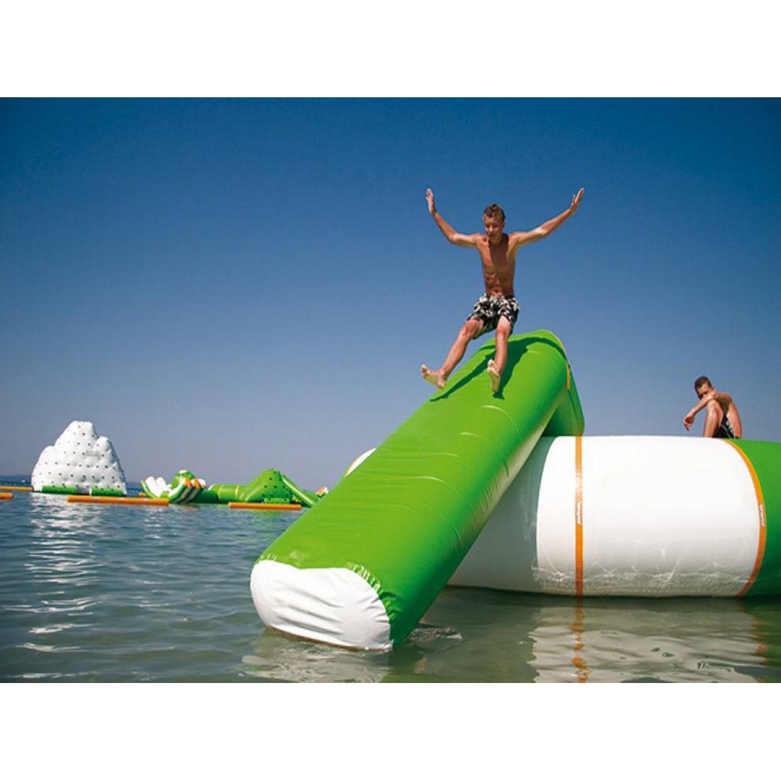 trampoline with water slide