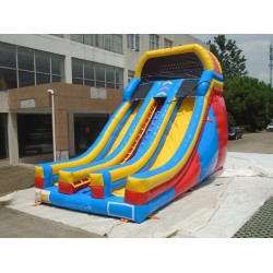 Inflatable Dual Lane Slide With Front Exits