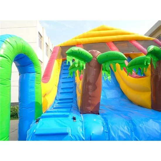 Custom Inflatable Water Parks Pool With Slide And Toys On Land For Sale ...